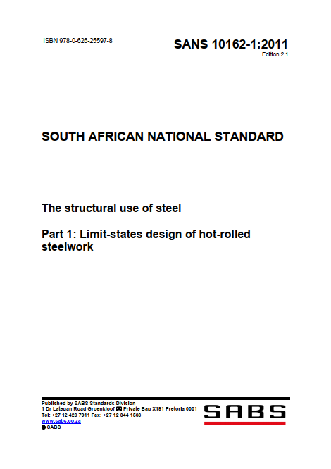 SANS 10162-1-2011 Structural Steel Design to SANS 10162:1- 2011